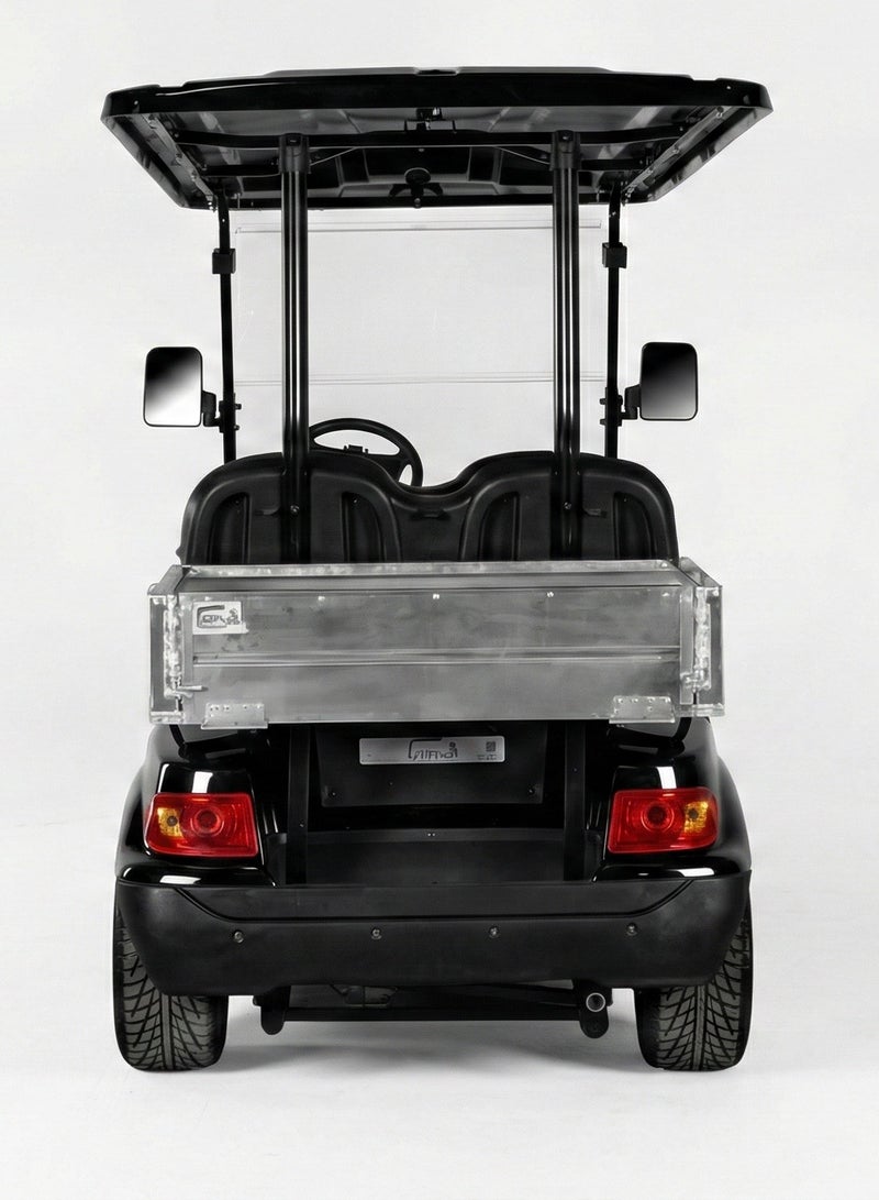 EPIC 2+Short Cargo Non-Lifted Electric Golf Cart with Lithium Battery 105Ah & Standard Tires  | Utility LSEV (Black) - Image 4